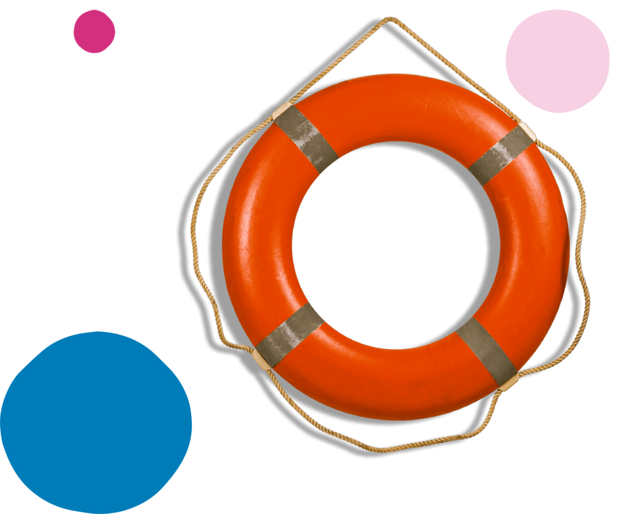 Red lifebuoy.