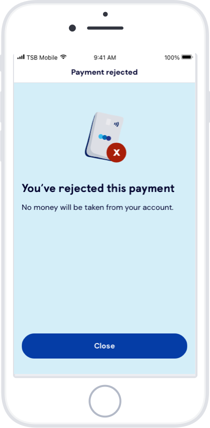 Confirmation that the payment has been stopped.