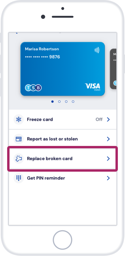 Tap ‘Replace broken card’. Tap ‘Replace broken card’.