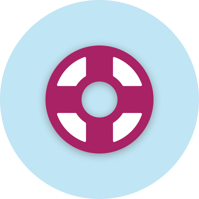 Lifebuoy icon in a blue circle Lifebuoy icon in a blue circle