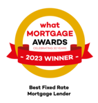 2023 Best fixed rate mortgage lender winners logo What Mortgage Awards 2023 best fixed rate mortgage lender.